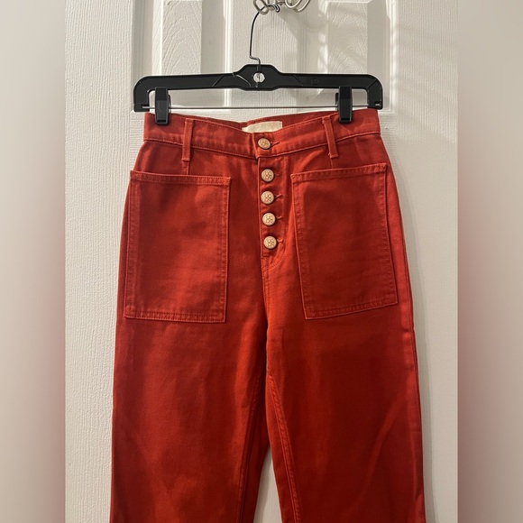 Ulla Johnson Brick Red Flare Jeans - Picture 2 of 6